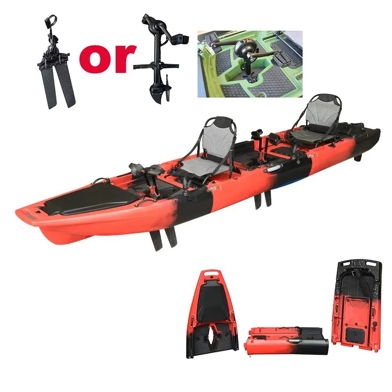Hot Sale 14FT 2-Person Double  - Fishing Kayak Pedal Drive 评论和价格